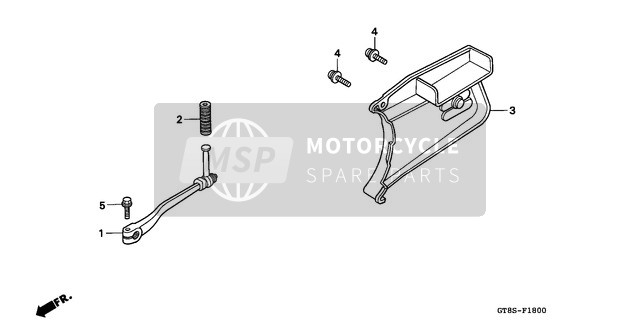 Honda PK50S 1995 Pedaal/Trap Starter Arm voor een 1995 Honda PK50S